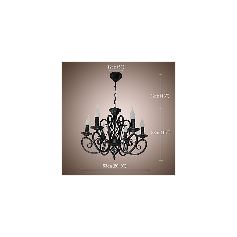 Lustre de estilo europeu, luzes de jantar, simples, originalidade, velas inovadoras, 6 luzes