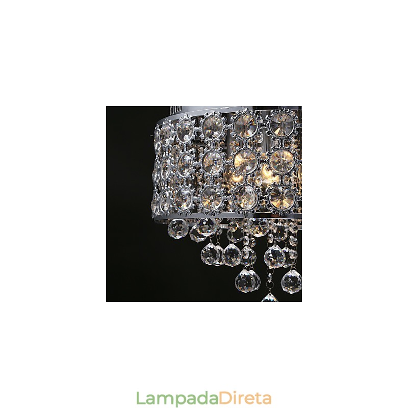 Lustre de cristal transparente K9 com 4 luzes Sunflower