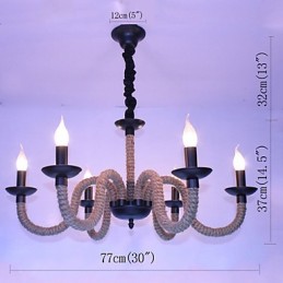 Loft Industrial Wind Vintage Ferro Lâmpadas Lojas Lustre Corda Lustre Luzes