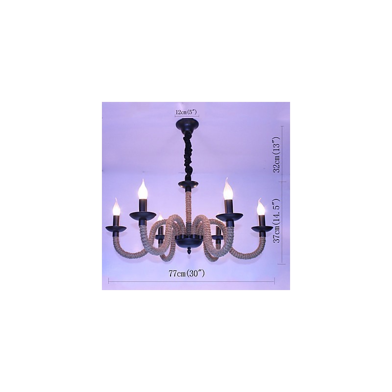 Loft Industrial Wind Vintage Ferro Lâmpadas Lojas Lustre Corda Lustre Luzes