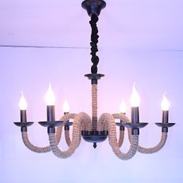 Loft Industrial Wind Vintage Ferro Lâmpadas Lojas Lustre Corda Lustre Luzes