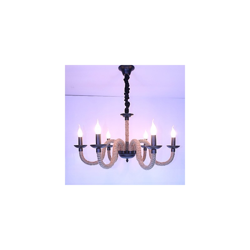 Loft Industrial Wind Vintage Ferro Lâmpadas Lojas Lustre Corda Lustre Luzes