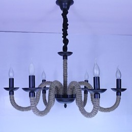 Loft Industrial Wind Vintage Ferro Lâmpadas Lojas Lustre Corda Lustre Luzes