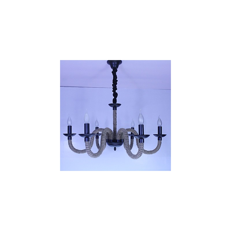 Loft Industrial Wind Vintage Ferro Lâmpadas Lojas Lustre Corda Lustre Luzes