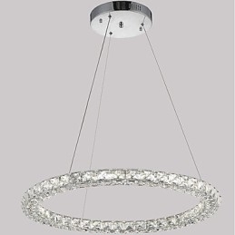 Luminária pendente de cristal moderna em forma de anel, lustre de cristal moderno, luminária de teto interna, luminária regulável com controle remoto