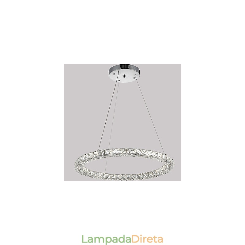 Luminária pendente de cristal moderna em forma de anel, lustre de cristal moderno, luminária de teto interna, luminária regulável com controle remoto