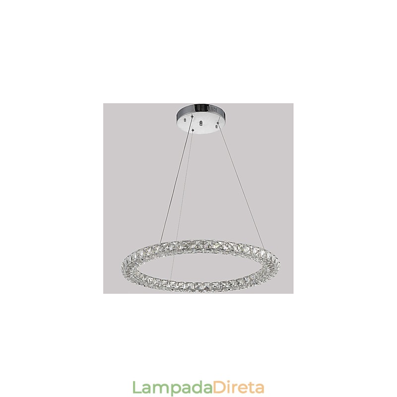 Luminária pendente de cristal moderna em forma de anel, lustre de cristal moderno, luminária de teto interna, luminária regulável com controle remoto
