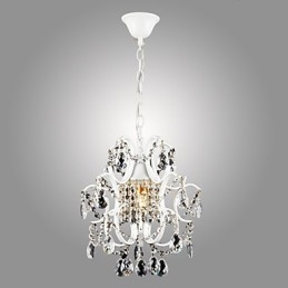 Lustre de pintura de ferro com lâmpada de iluminação moderna de cristal transparente