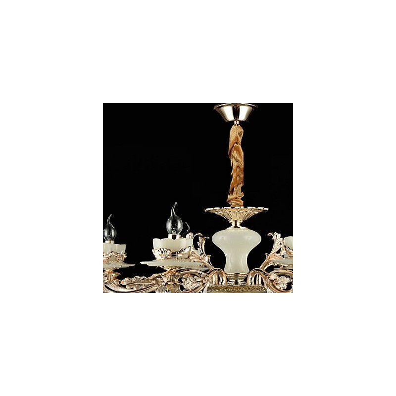 Recurso de liga de zinco clássico tradicional para lustre de metal estilo mini cristal com 8 lâmpadas