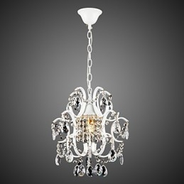 Lustre de pintura de ferro com lâmpada de iluminação moderna de cristal transparente