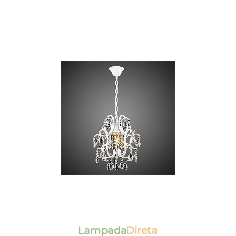 Lustre de pintura de ferro com lâmpada de iluminação moderna de cristal transparente