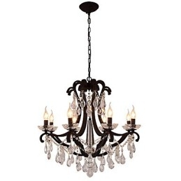 Lustre de cristal de 8 luzes moderno contemporâneo tradicional clássico rústico chalé vintage retrô lanterna tambor pintura country