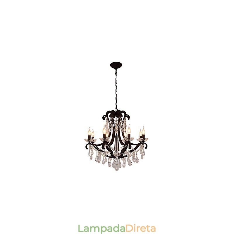 Lustre de cristal de 8 luzes moderno contemporâneo tradicional clássico rústico chalé vintage retrô lanterna tambor pintura country