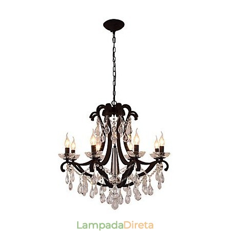 Lustre de cristal de 8 luzes moderno contemporâneo tradicional clássico rústico chalé vintage retrô lanterna tambor pintura country Lustre de cristal de 8 luzes moderno contemporâneo tradicional clássico rústico chalé vintage retrô lanterna tambor pintura country