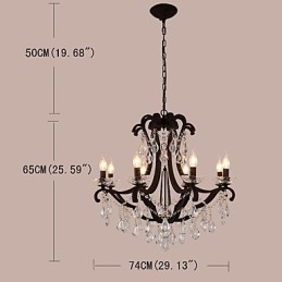 Lustre de cristal de 8 luzes moderno contemporâneo tradicional clássico rústico chalé vintage retrô lanterna tambor pintura country