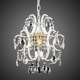 Lustre de pintura de ferro com lâmpada de iluminação moderna de cristal transparente