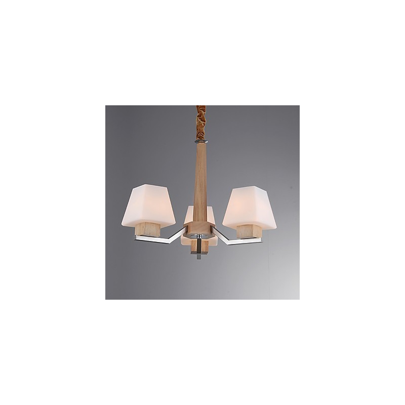 Característica eletroplatada contemporânea moderna para lustre de bambu de madeira