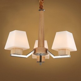Característica eletroplatada contemporânea moderna para lustre de bambu de madeira