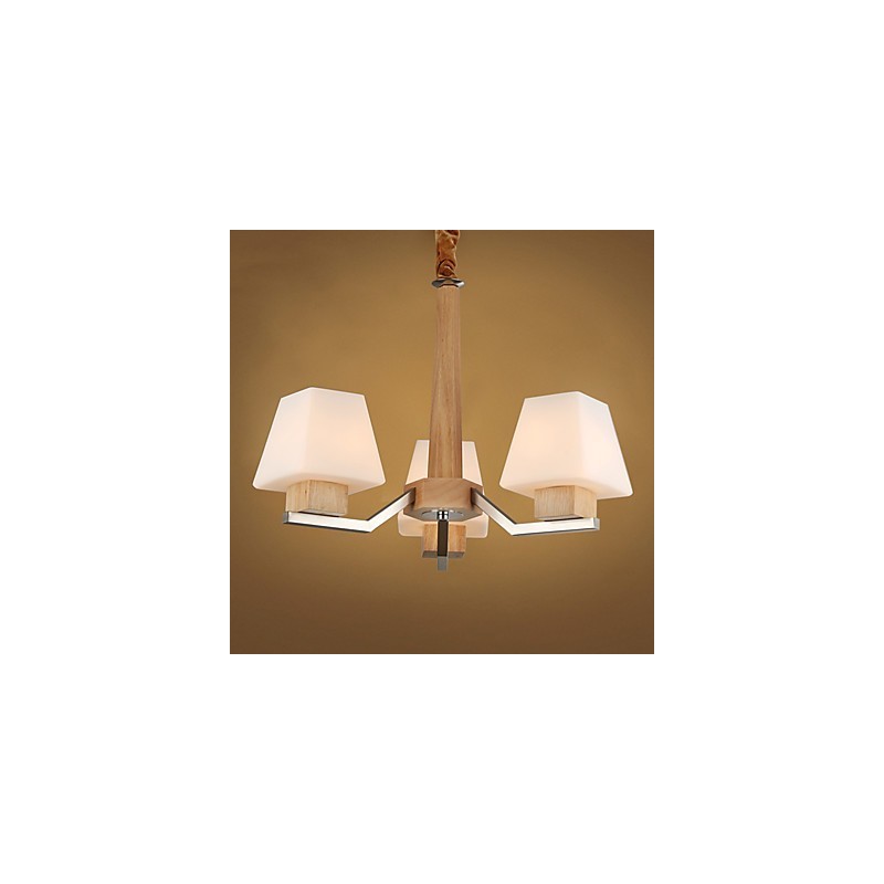 Característica eletroplatada contemporânea moderna para lustre de bambu de madeira