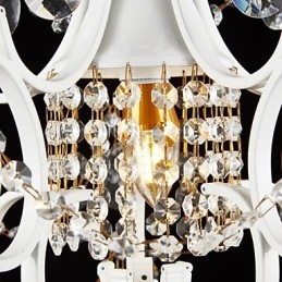 Lustre de pintura de ferro com lâmpada de iluminação moderna de cristal transparente