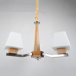 Característica eletroplatada contemporânea moderna para lustre de bambu de madeira
