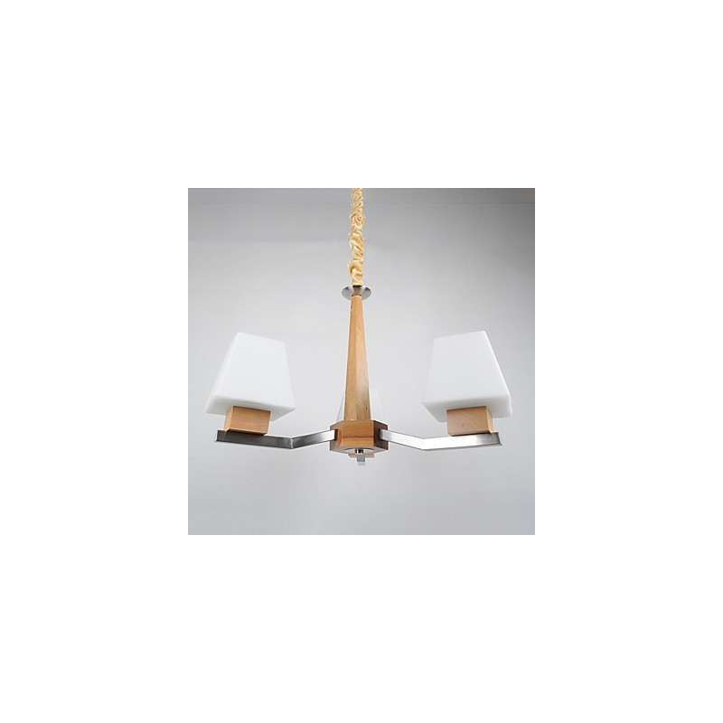 Característica eletroplatada contemporânea moderna para lustre de bambu de madeira
