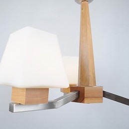 Característica eletroplatada contemporânea moderna para lustre de bambu de madeira