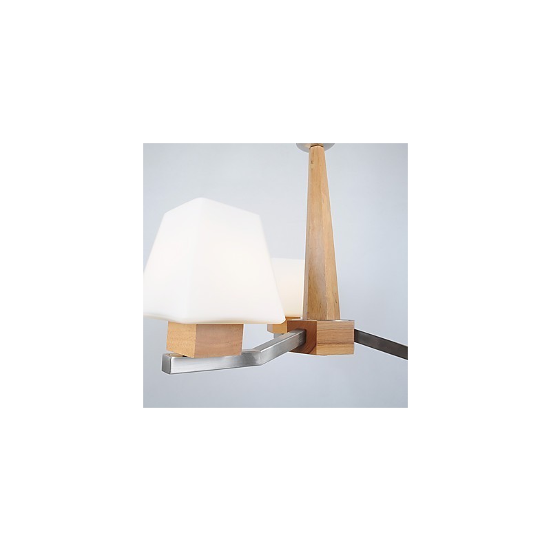 Característica eletroplatada contemporânea moderna para lustre de bambu de madeira