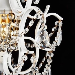 Lustre de pintura de ferro com lâmpada de iluminação moderna de cristal transparente