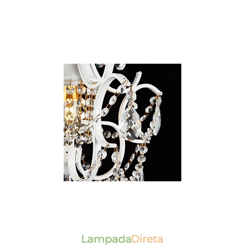 Lustre de pintura de ferro com lâmpada de iluminação moderna de cristal transparente