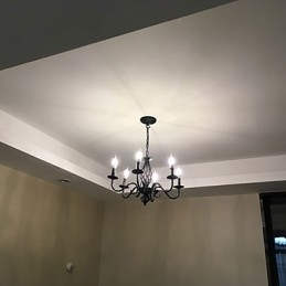 Lustre artístico chique e moderno para ambientes internos com 6 lâmpadas de metal estilo vela