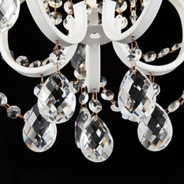 Lustre de pintura de ferro com lâmpada de iluminação moderna de cristal transparente