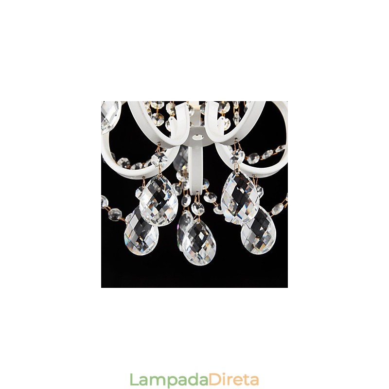 Lustre de pintura de ferro com lâmpada de iluminação moderna de cristal transparente