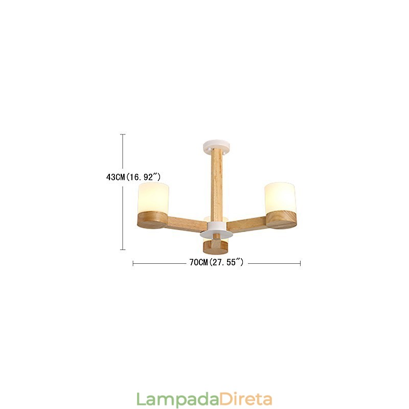 3 Luzes Lustre Moderno Contemporâneo Tradicional Clássico Vintage Country Madeira Característica para Madeira