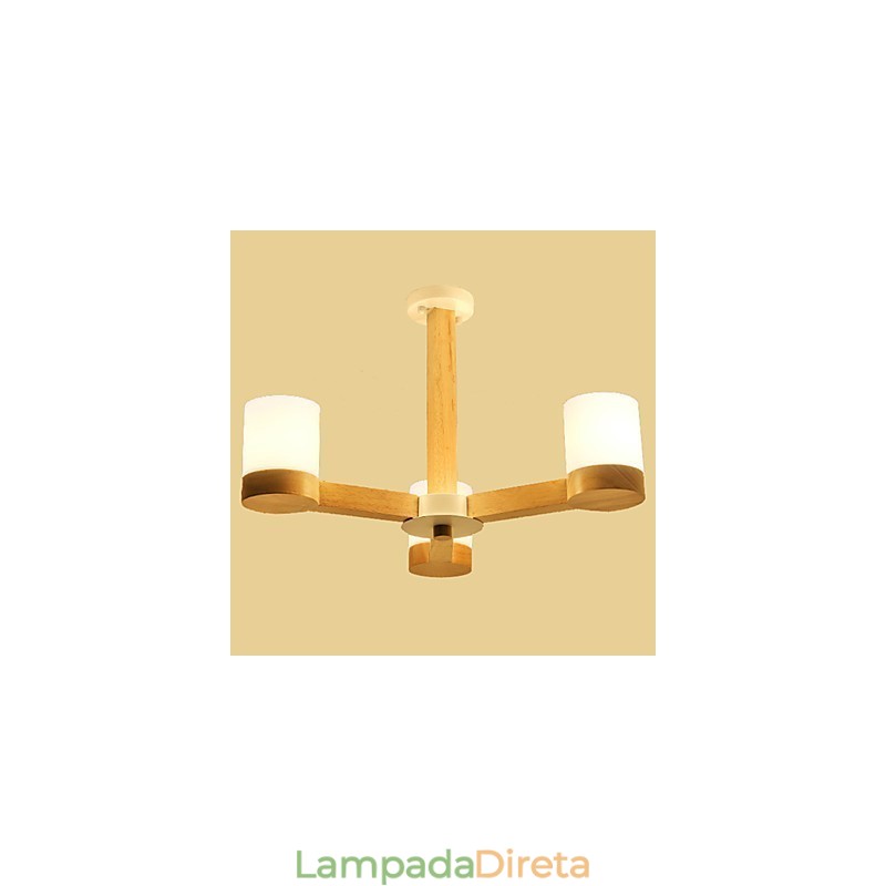 3 Luzes Lustre Moderno Contemporâneo Tradicional Clássico Vintage Country Madeira Característica para Madeira