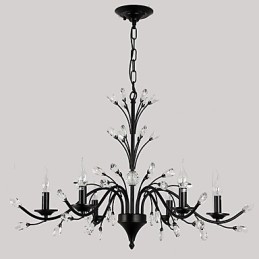 Lustre de cristal com 6 luzes, moderno, contemporâneo, tradicional, clássico, vintage, retrô, pintura country, recurso