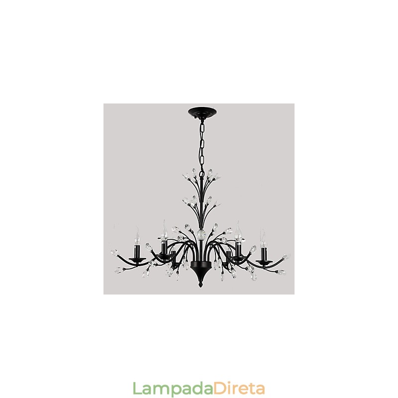 Lustre de cristal com 6 luzes, moderno, contemporâneo, tradicional, clássico, vintage, retrô, pintura country, recurso
