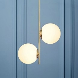 Pintura rústica de chalé para designers, lustre de 2 lâmpadas em metal para lojas internas