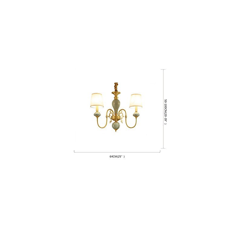 Lustre de latão tradicional clássico country para estilo mini metal com 3 lâmpadas