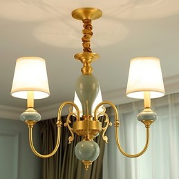 Lustre de latão tradicional clássico country para estilo mini metal com 3 lâmpadas