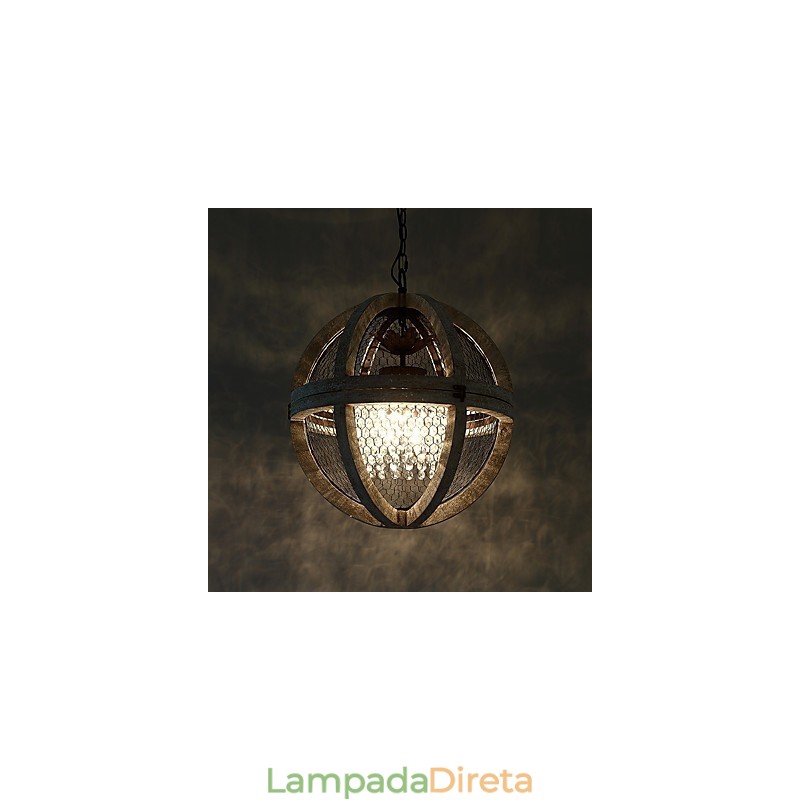 Vintage Metal Amercian Industrial Loft Pintura Cor Lustre de Madeira Lâmpada Pendente Decoração Interna Lâmpada