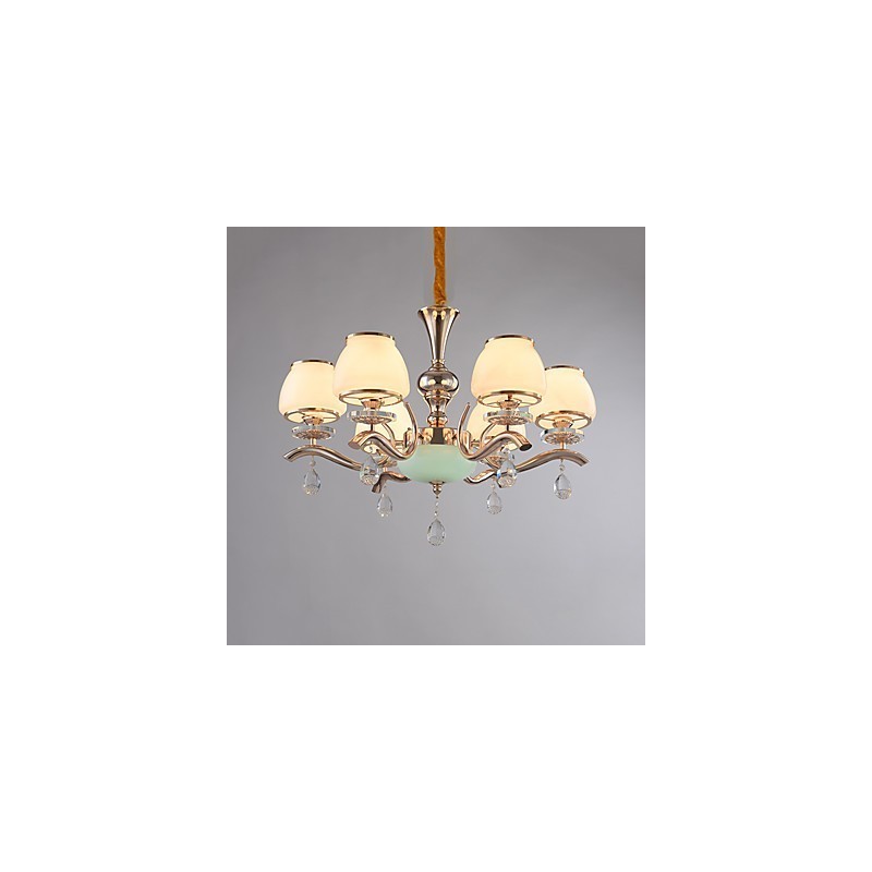 Lustre moderno contemporâneo galvanizado com recurso para metal cristal