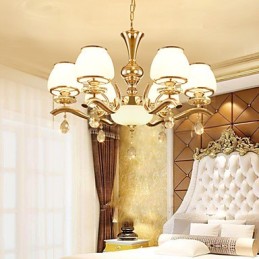 Lustre moderno contemporâneo galvanizado com recurso para metal cristal