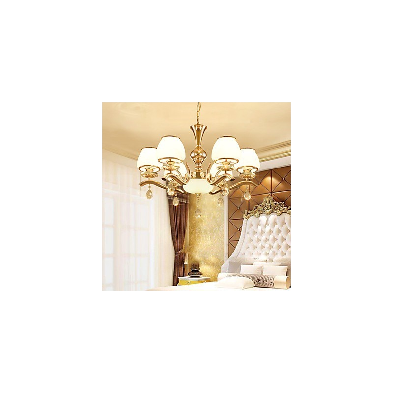 Lustre moderno contemporâneo galvanizado com recurso para metal cristal