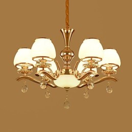 Lustre moderno contemporâneo galvanizado com recurso para metal cristal