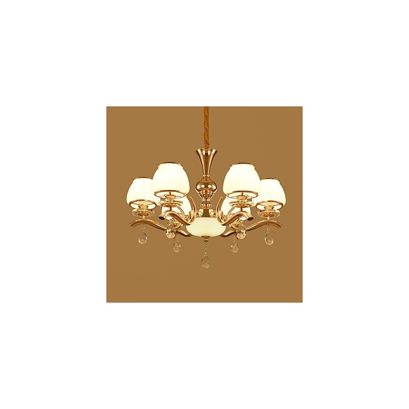 Lustre moderno contemporâneo galvanizado com recurso para metal cristal
