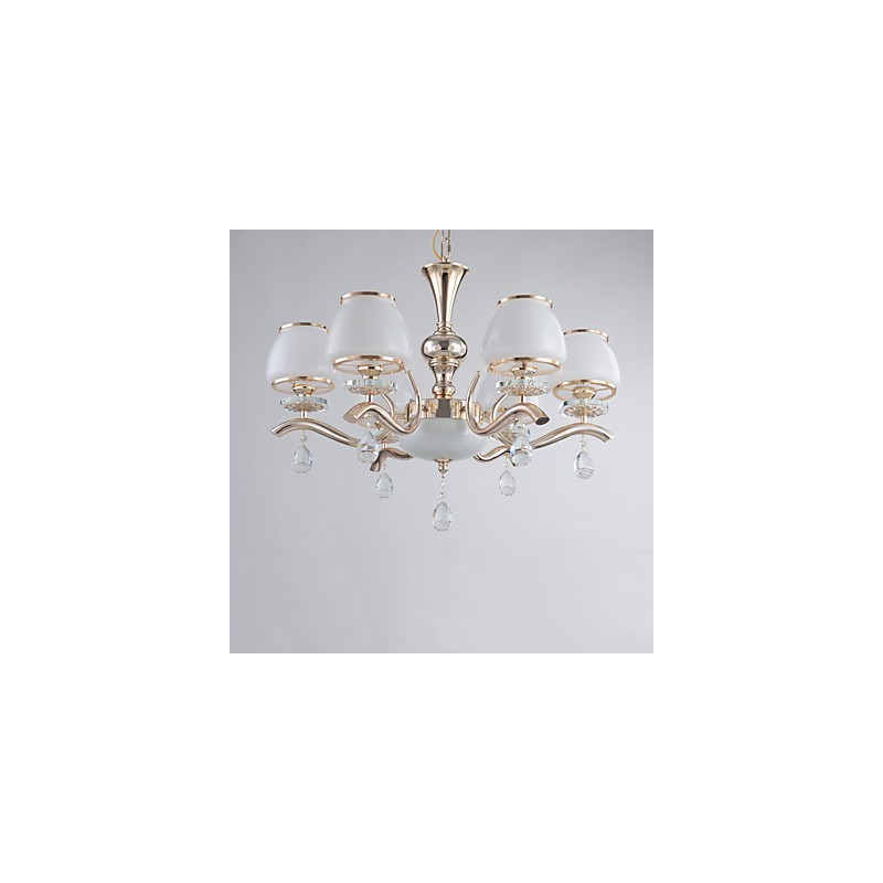 Lustre moderno contemporâneo galvanizado com recurso para metal cristal