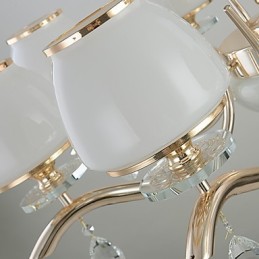 Lustre moderno contemporâneo galvanizado com recurso para metal cristal