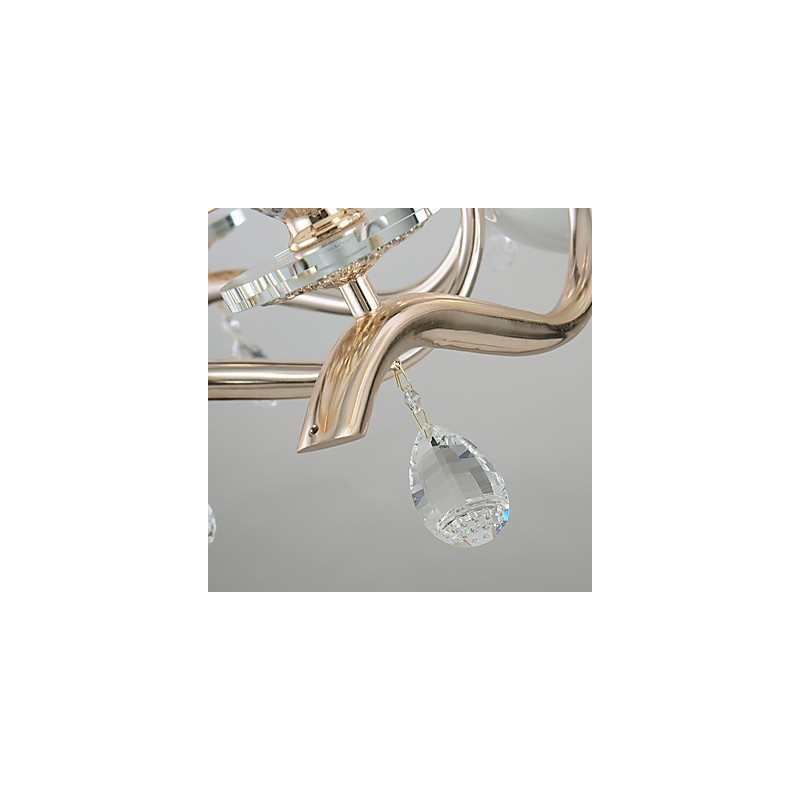Lustre moderno contemporâneo galvanizado com recurso para metal cristal