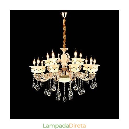 Recurso de liga de zinco clássico tradicional para estilo mini cristal metal jardim interno 15 lâmpadas lustre Recurso de liga de zinco clássico tradicional para estilo mini cristal metal jardim interno 15 lâmpadas lustre